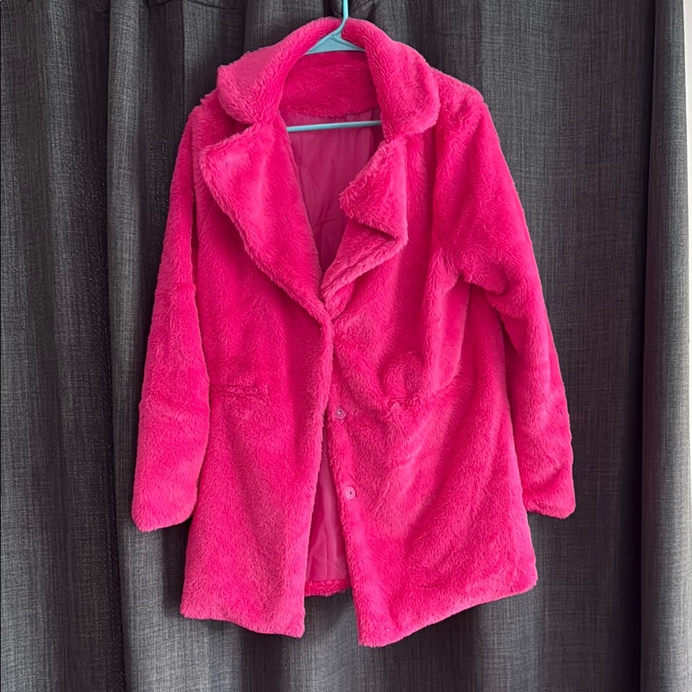 Fuzzy Pink Coat
